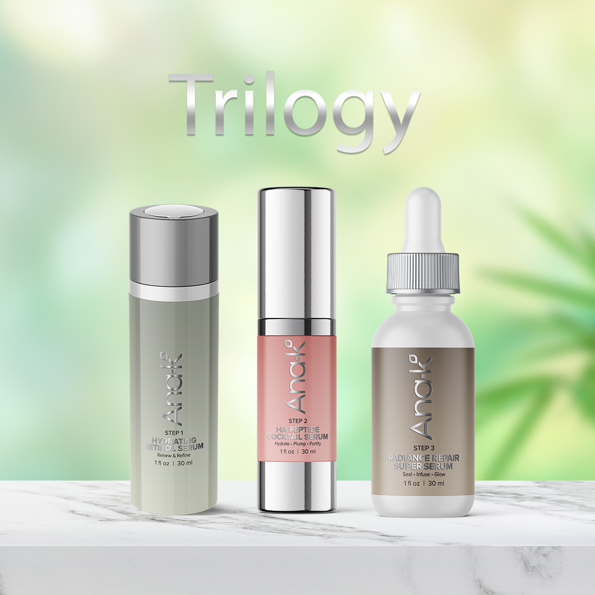 AnaK Trilogy - 3-Step Skin Rejuvenation Treatment - Serum Boxset